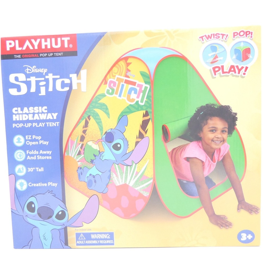 PlayHut Disney Stitch Classic Hideaway Pop Up Play Tent 30" Tall Twist Pop Play!